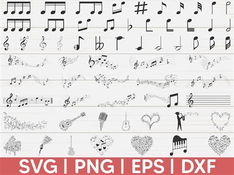 Download Music Notes Bundle Files DXF Files