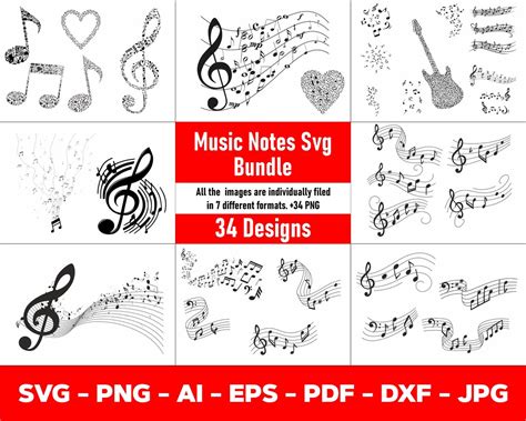 Download Music Notes Bundle Silhouette