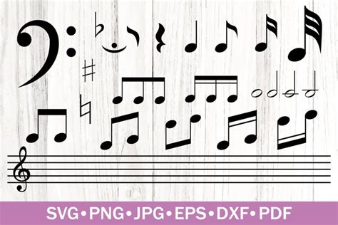 Download Music Notes Bundle Silhouette Free PSD Mockups