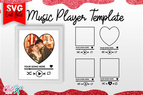 Download Music Player Template SVG for Valentines Files