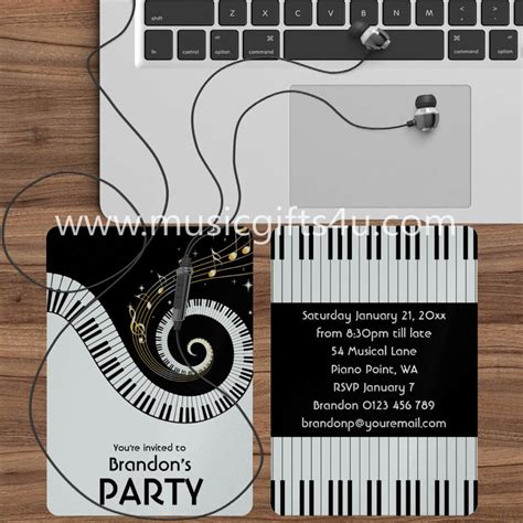 Music Invitation Musical Party Sheet Music Invitation Music Etsy