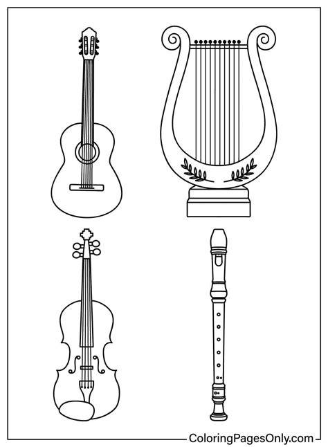 Musical Instruments Coloring Pages