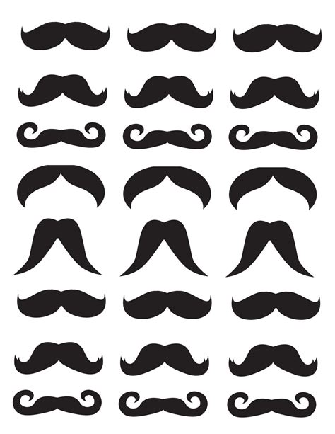 Mustache Printable Template Free