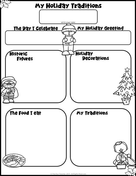 My Holiday Traditions Worksheet