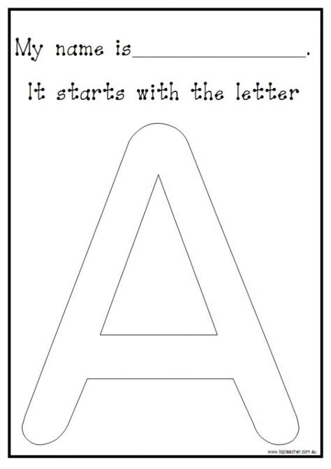 My Name Begins With Letter Printable