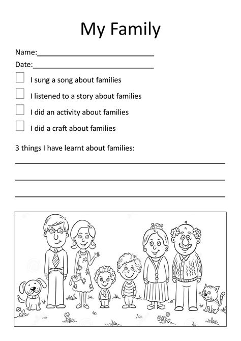 My Family Worksheets For Kindergarten