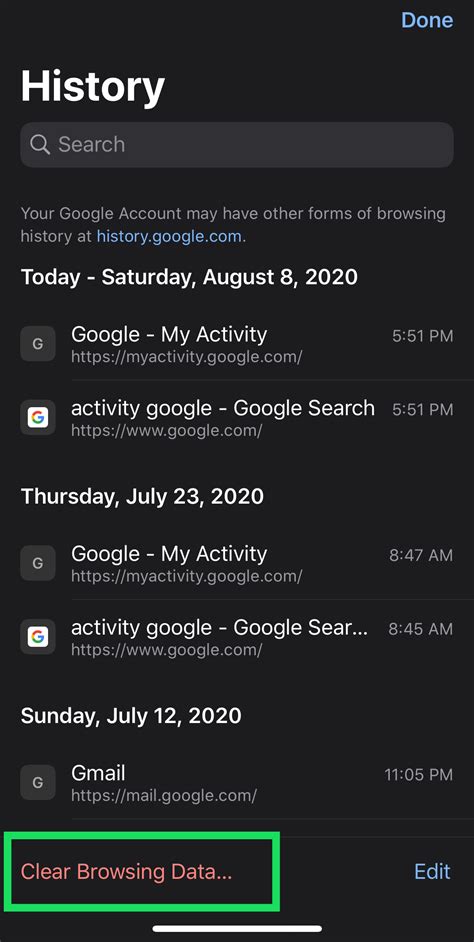 My Google Search History