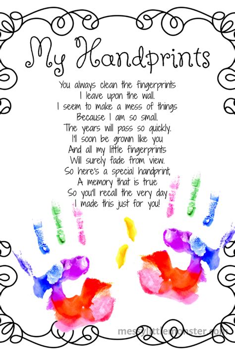 My Handprint Poem Printable