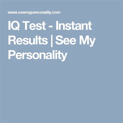 My Personality Iq Test