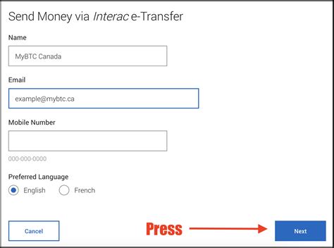 MyBTC CA Deposit Confirmation