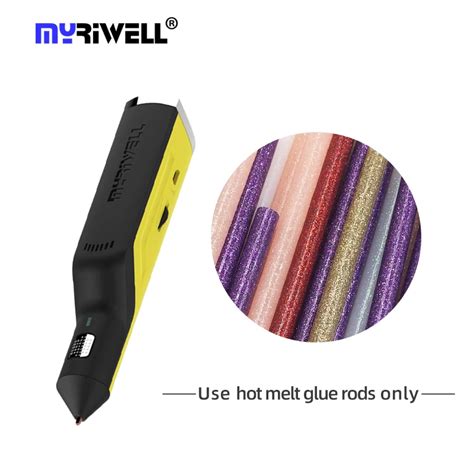 Myriwell Cordless Mini Hot Melt Glue Gun Fix Tools Creative Usb Pen Design 3d Printing Pen 6color Glue Sticks Charging Version