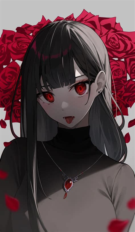 Mysterious Anime Girl with Red Eyes