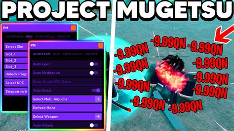 NEW ROBLOX Project Mugetsu PM Hack Script GUI Auto Farm, Kill 