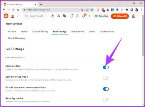 NSFW content filter and safe browsing mode
