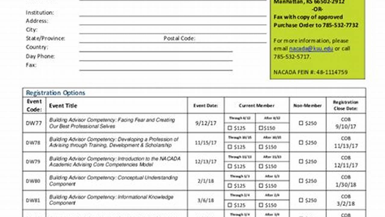 Nacada Conference 2024 Registration Form