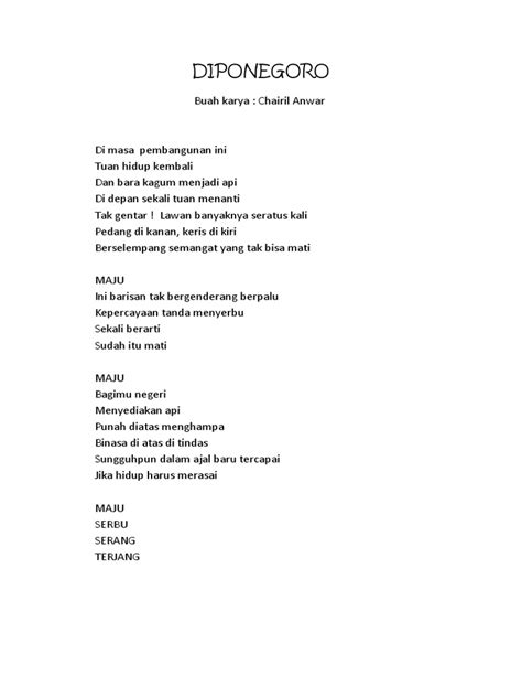 Nada Puisi Diponegoro