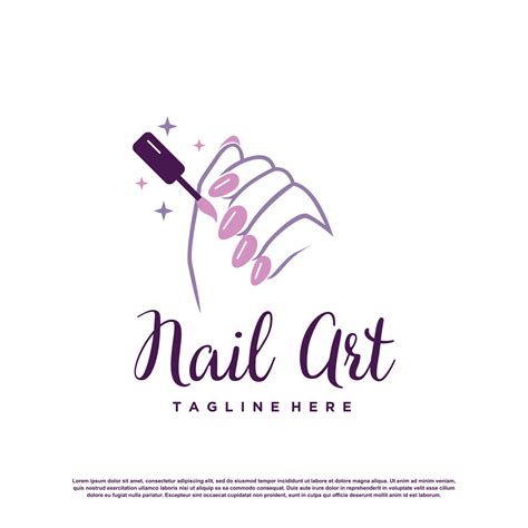 Nail Art Logo Design Vector