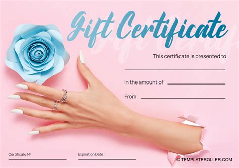Nail Gift Certificate Template Free (2 Pertaining To Awesome Nail Salon