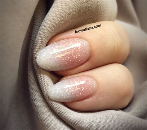 Silver Glitter Ombre Tip Almond Shaped Nails Almond shape nails