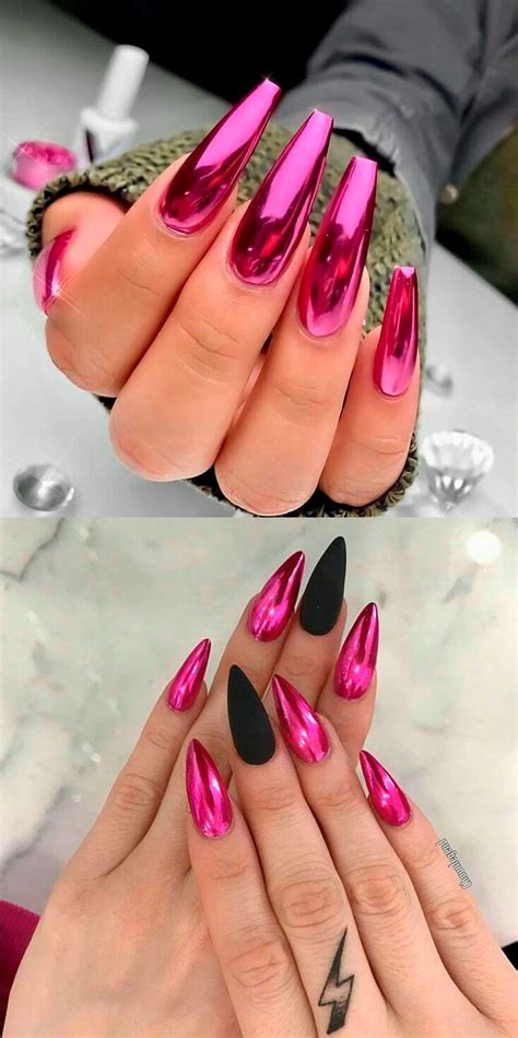 Nails Chrome dark pink Chrome nails, Pink chrome nails, Nails