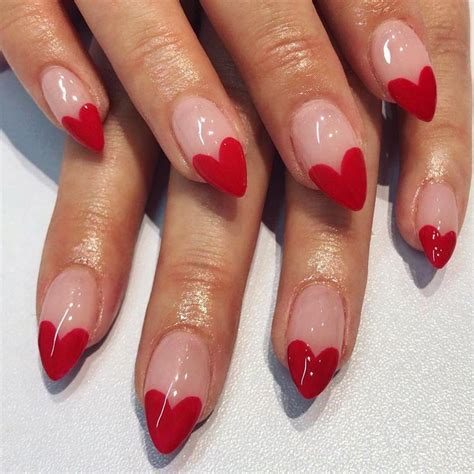 The Trending Nails Heart Red French Style Of 2023