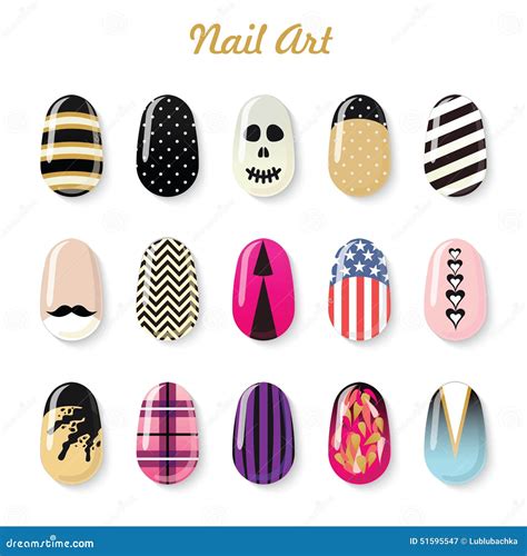 Nails Art Vector Templates Polish