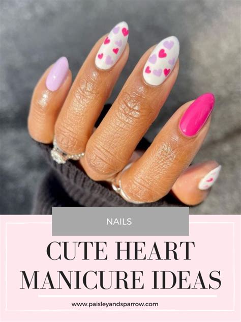 Nails Polish Manicure Heart Design