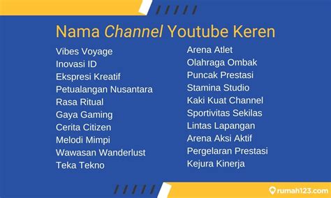 Nama Channel YouTube Unik