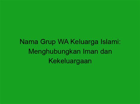 Nama Grup WA Islami