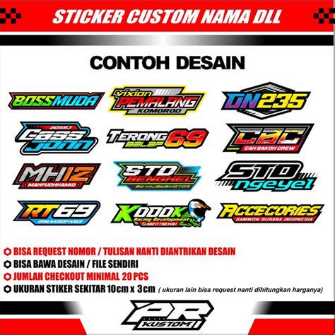 Nama Stiker Motor