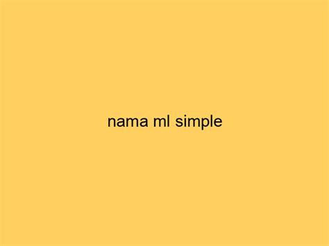 NamaML Simple