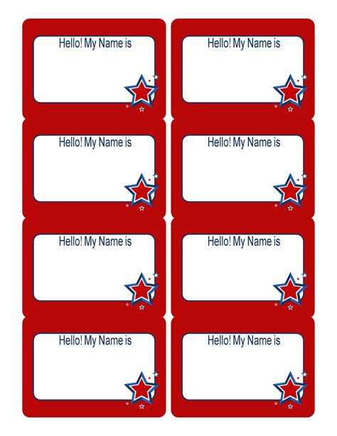 Name Badge Label Template