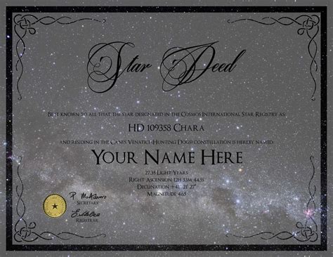 Name A Star Certificate Template