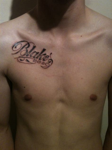 Name Chest Tattoo