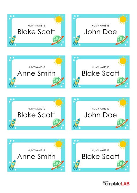 Name Tag Template Free Printable Word