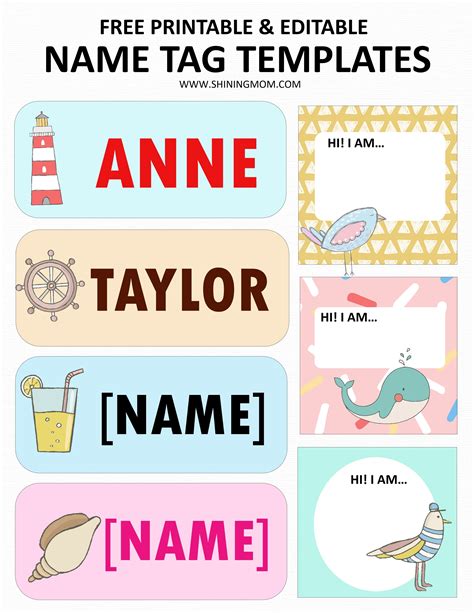Name Tag Templates Free Printable