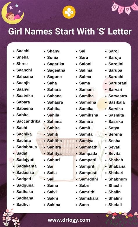 Names For Girl Indian Starting With S