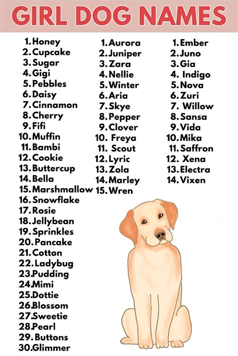 Names for Females Dog names