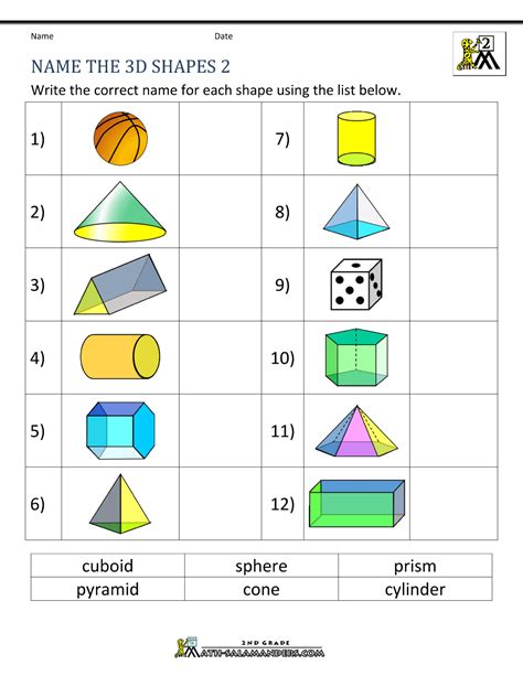 Naming Geometric Figures Worksheet