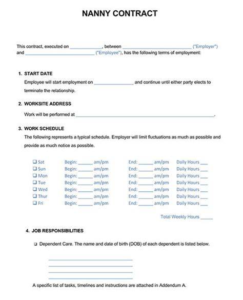 Nanny Contract Templates (Basic Guide & Examples)