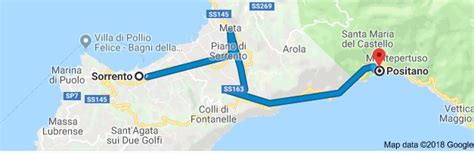 Naples to Positano Route