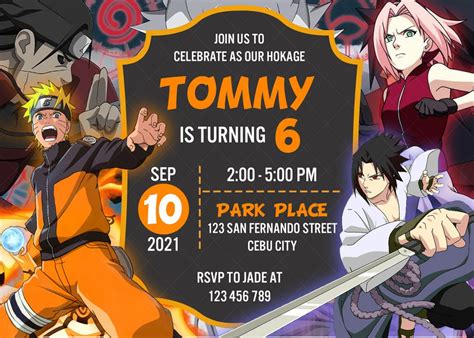 Naruto Birthday Invite