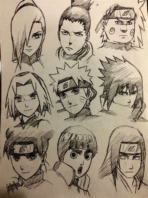 Naruto Shippuden Characters Drawing