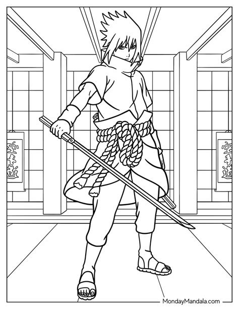 Naruto Shippuden Sasuke Coloring Pages
