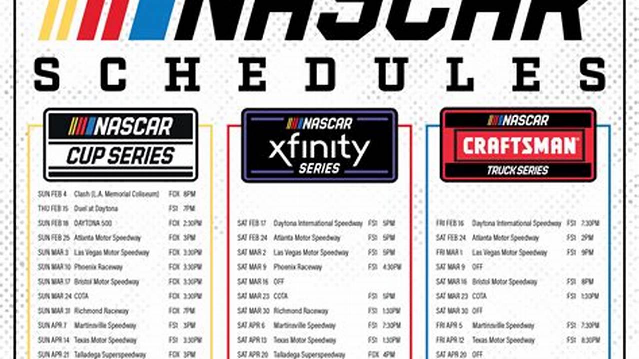 Nascar Schedule 2024 Espn1 Programma