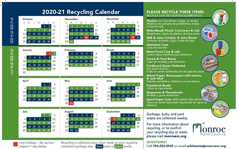 Natick Recycling Calendar