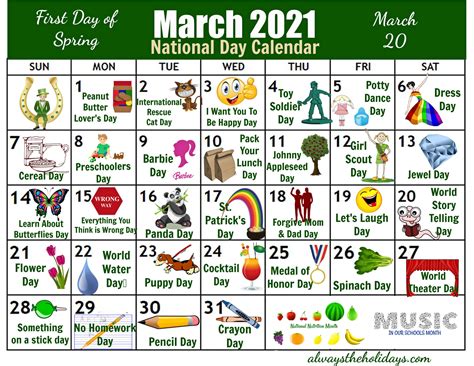 National Day Calendar March