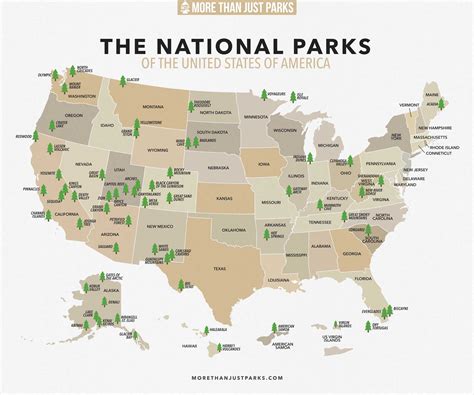 United States National Parks Map Vector Download