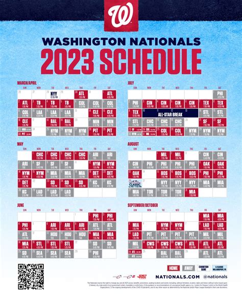 Nationals 2023 Schedule Printable