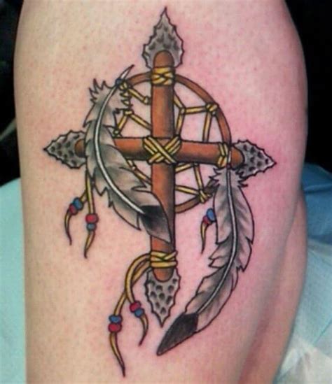 Tribal Cross with blue highlights!! Tribal arm tattoos